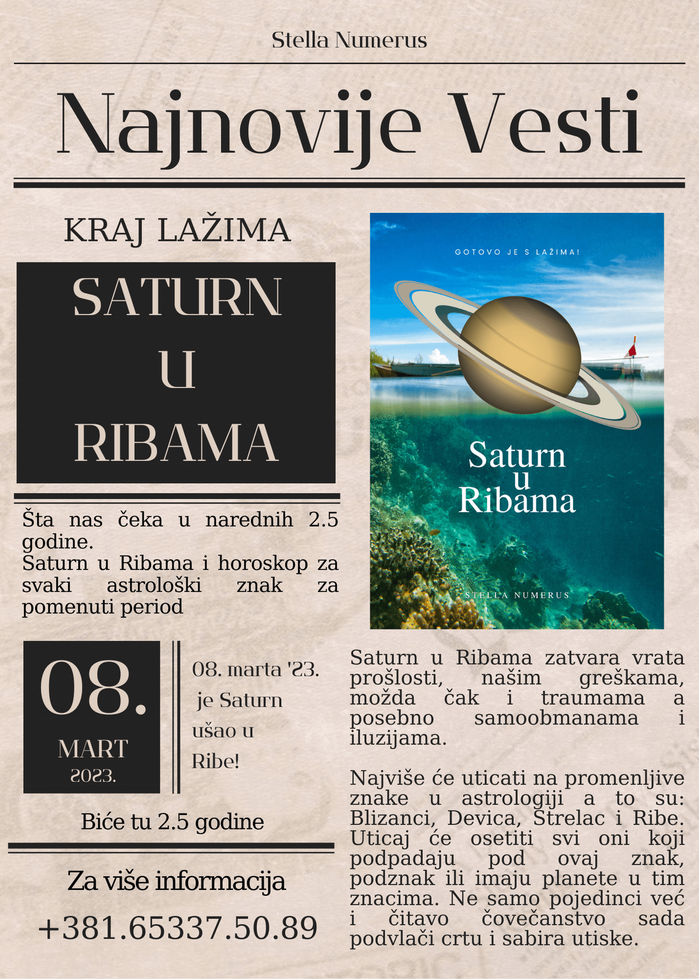 Šta nas čeka narednih 2.5 godina uz Saturn u Ribama-Stella Numerus